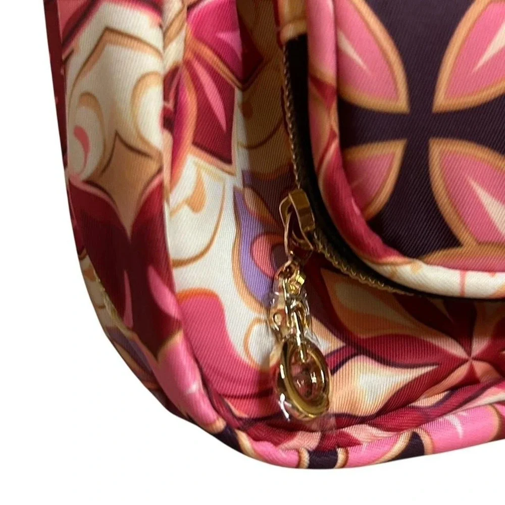 Travel Toiletry Bag Pink Floral Advinity Large Makeup Organizer Boho NWT